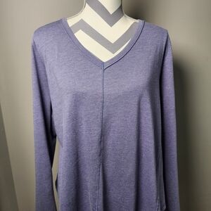 Z Supply Periwinkle Long Sleeve V-Neck Top